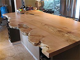 Wood slab counter top